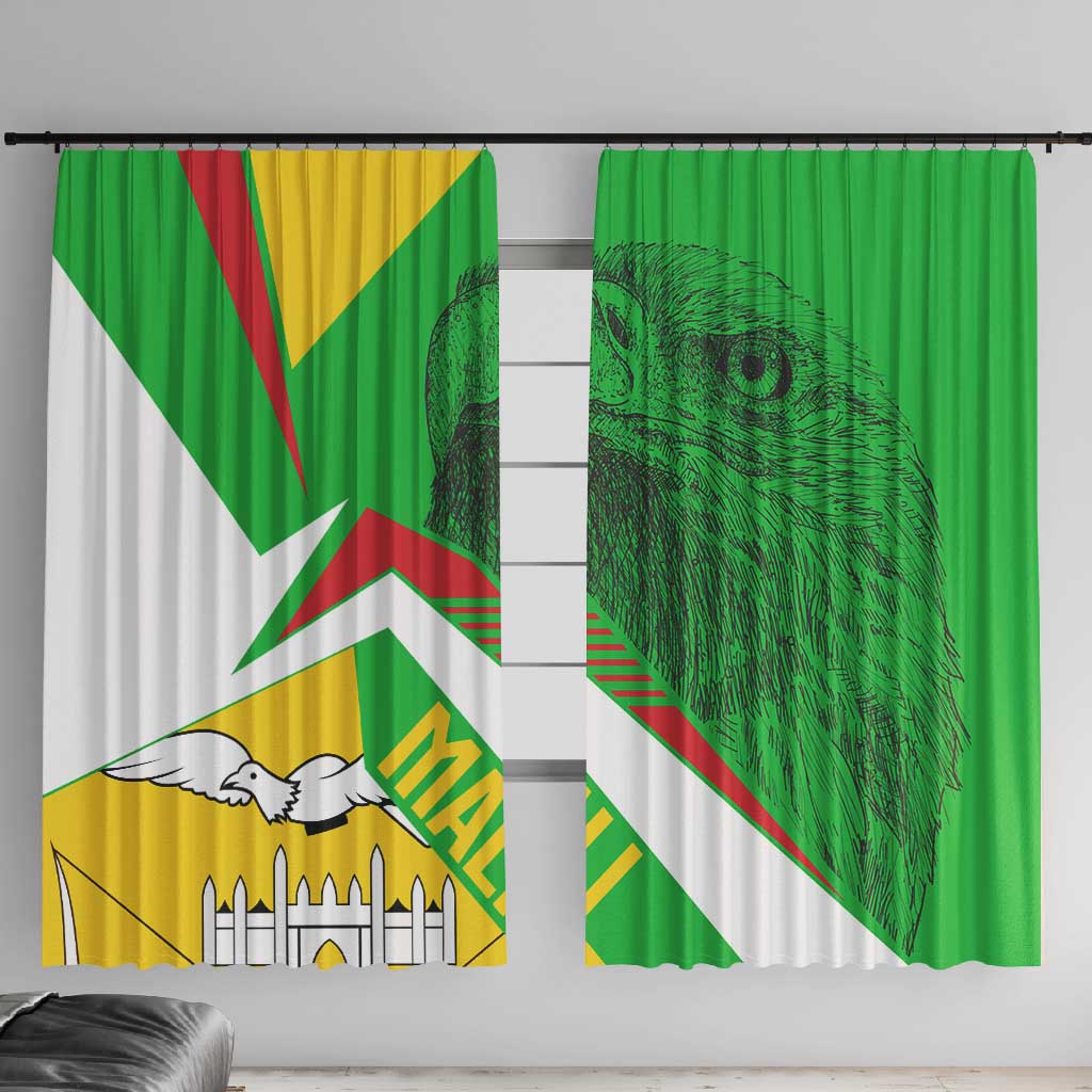 Mali Vulture Eagles Window Curtain African Pattern Flag Color