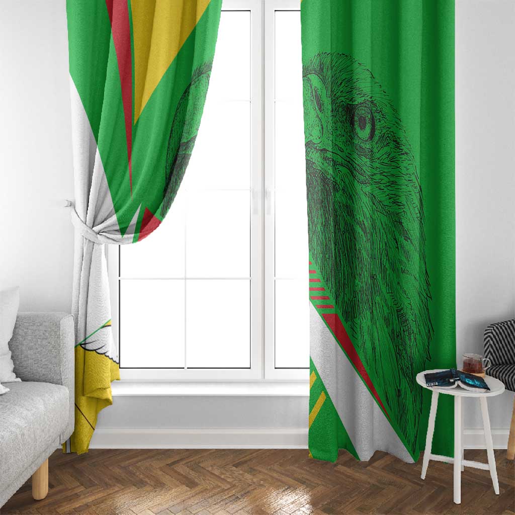 Mali Vulture Eagles Window Curtain African Pattern Flag Color