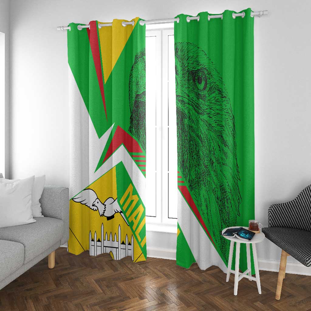 Mali Vulture Eagles Window Curtain African Pattern Flag Color
