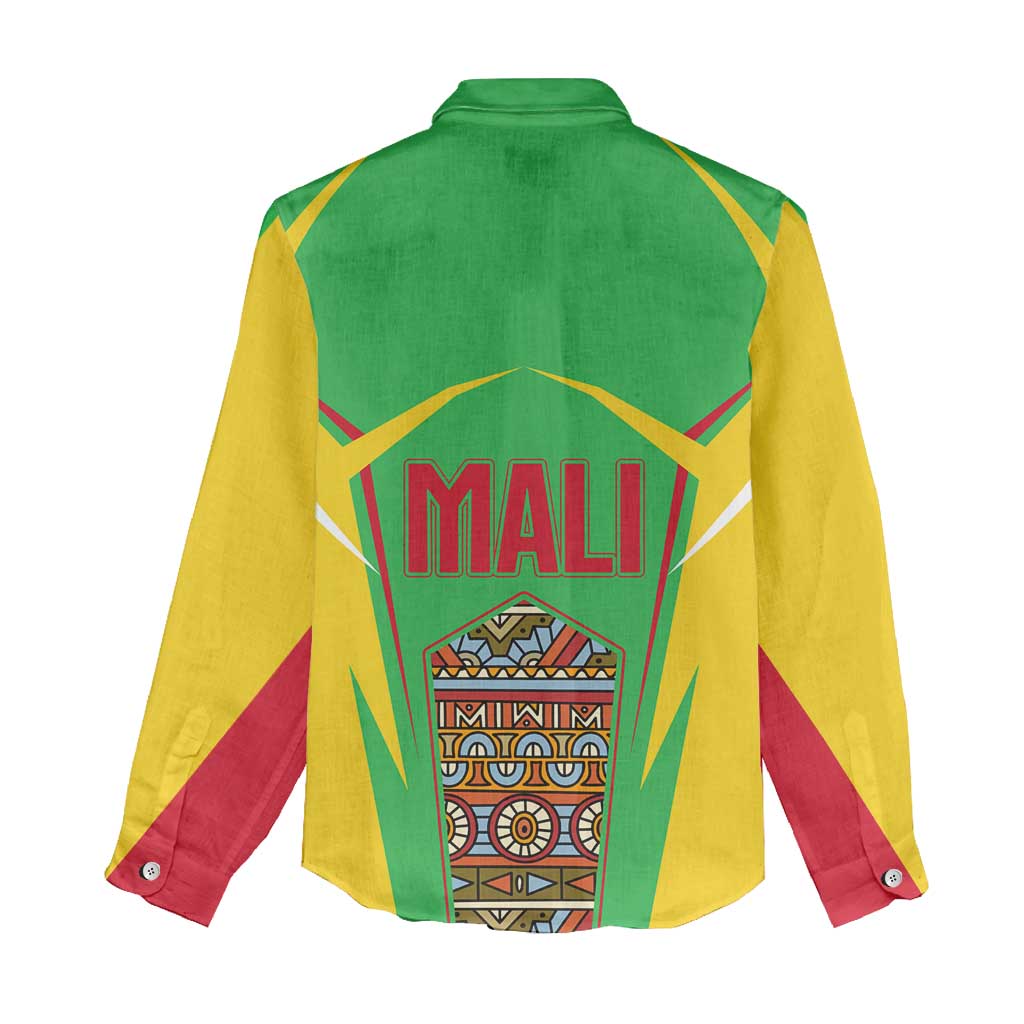 Mali Vulture Eagles Women Casual Shirt African Pattern Flag Color