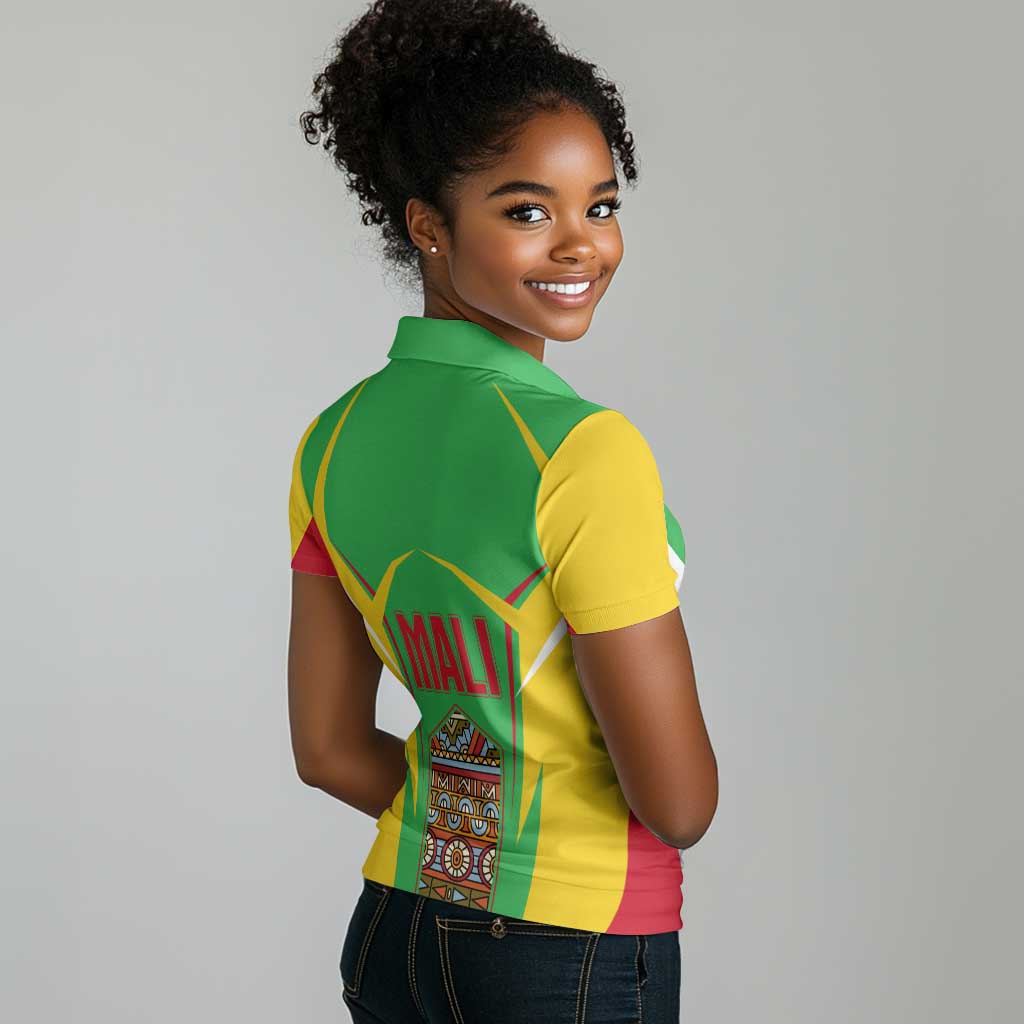 Mali Vulture Eagles Women Polo Shirt African Pattern Flag Color