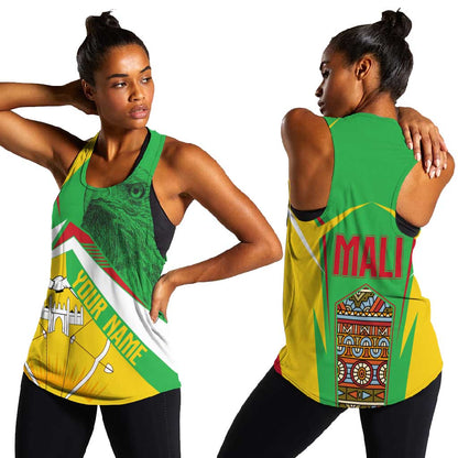 Mali Vulture Eagles Women Racerback Tank African Pattern Flag Color