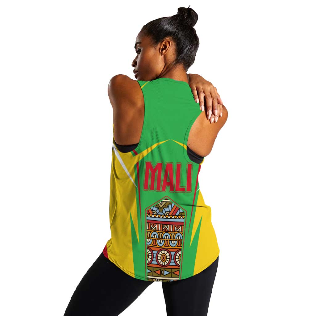 Mali Vulture Eagles Women Racerback Tank African Pattern Flag Color
