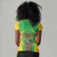 Mali Vulture Eagles Women V-Neck T-Shirt African Pattern Flag Color