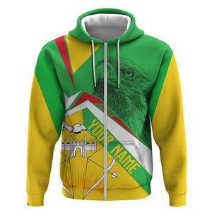 Mali Vulture Eagles Zip Hoodie African Pattern Flag Color