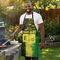 Personalized Senegal Football Lion Apron Fierce Roaring Lion Soccer Art With Senegal Flag