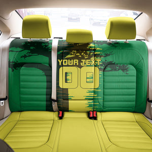 Personalized Senegal Football Lion Back Car Seat Cover Fierce Roaring Lion Soccer Art With Senegal Flag