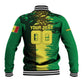 Personalized Senegal Football Lion Baseball Jacket Fierce Roaring Lion Soccer Art With Senegal Flag