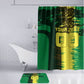 Personalized Senegal Football Lion Bathroom Set Fierce Roaring Lion Soccer Art With Senegal Flag