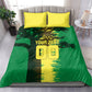 Personalized Senegal Football Lion Bedding Set Fierce Roaring Lion Soccer Art With Senegal Flag