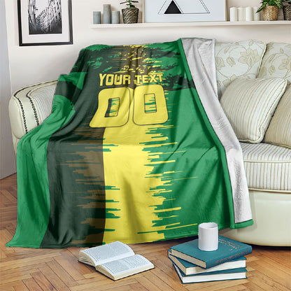 Personalized Senegal Football Lion Blanket Fierce Roaring Lion Soccer Art With Senegal Flag
