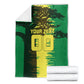 Personalized Senegal Football Lion Blanket Fierce Roaring Lion Soccer Art With Senegal Flag