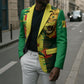 Personalized Senegal Football Lion Blazer Fierce Roaring Lion Soccer Art With Senegal Flag