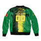 Personalized Senegal Football Lion Bomber Jacket Fierce Roaring Lion Soccer Art With Senegal Flag