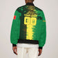 Personalized Senegal Football Lion Bomber Jacket Fierce Roaring Lion Soccer Art With Senegal Flag