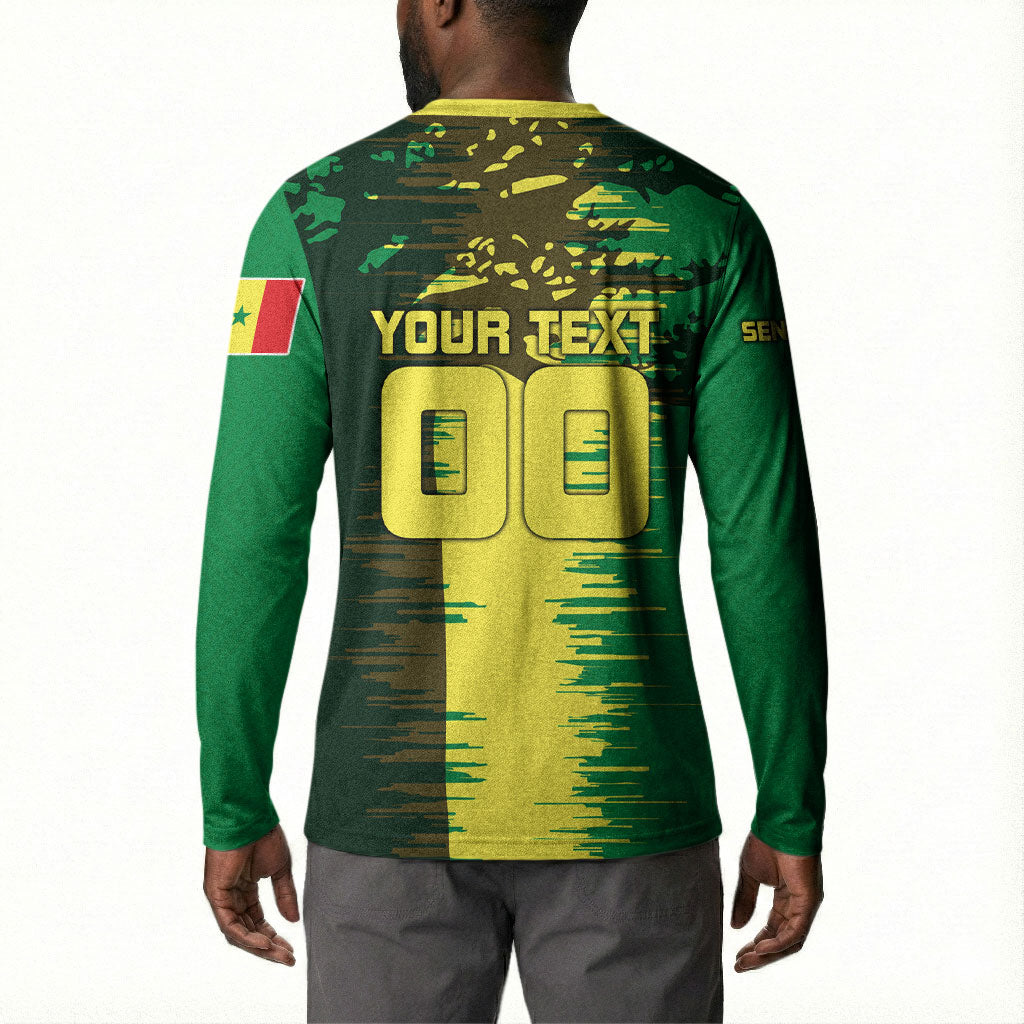 Personalized Senegal Football Lion Button Sweatshirt Fierce Roaring Lion Soccer Art With Senegal Flag