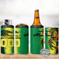 Personalized Senegal Football Lion 4 in 1 Can Cooler Tumbler Fierce Roaring Lion Soccer Art With Senegal Flag