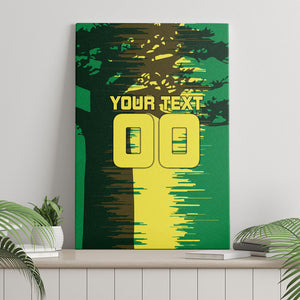 Personalized Senegal Football Lion Canvas Wall Art Fierce Roaring Lion Soccer Art With Senegal Flag