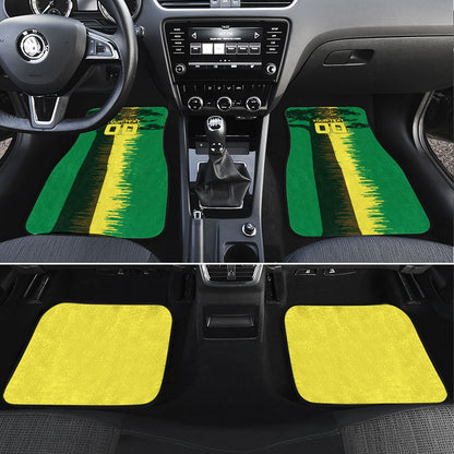 Personalized Senegal Football Lion Car Mats Fierce Roaring Lion Soccer Art With Senegal Flag
