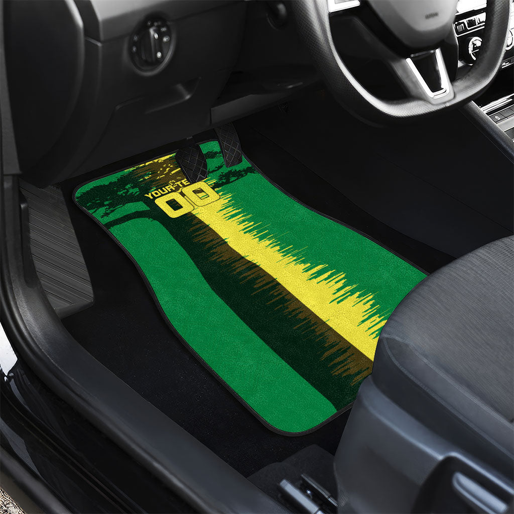 Personalized Senegal Football Lion Car Mats Fierce Roaring Lion Soccer Art With Senegal Flag