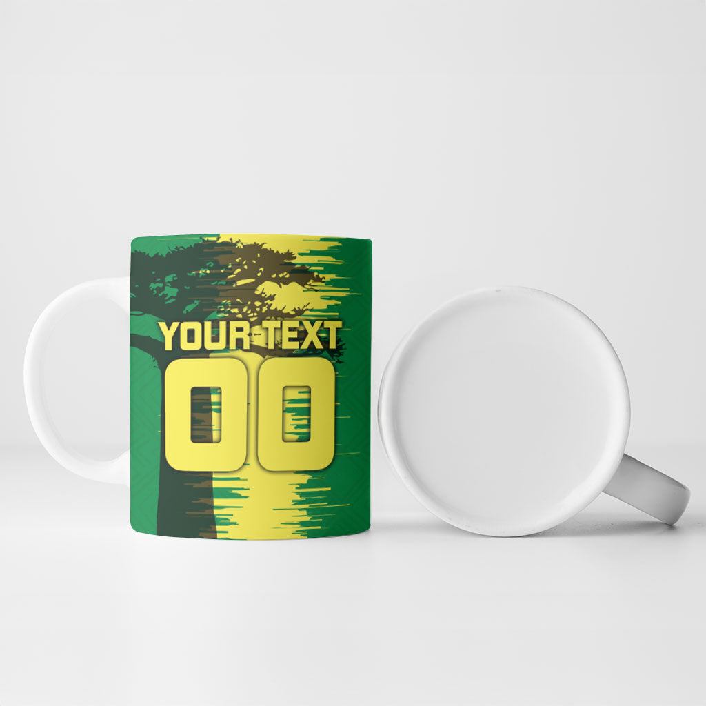 Personalized Senegal Football Lion Ceramic Mug Fierce Roaring Lion Soccer Art With Senegal Flag