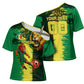 Personalized Senegal Football Lion Cross Shoulder Shirt Fierce Roaring Lion Soccer Art With Senegal Flag