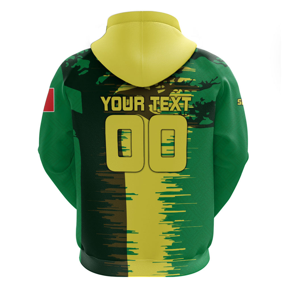 Personalized Senegal Football Lion Hoodie Fierce Roaring Lion Soccer Art With Senegal Flag