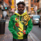 Personalized Senegal Football Lion Hoodie Fierce Roaring Lion Soccer Art With Senegal Flag