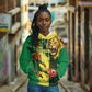 Personalized Senegal Football Lion Hoodie Fierce Roaring Lion Soccer Art With Senegal Flag