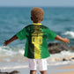 Personalized Senegal Football Lion Kid Hawaiian Shirt Fierce Roaring Lion Soccer Art With Senegal Flag