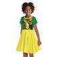 Personalized Senegal Football Lion Kid Short Sleeve Dress Fierce Roaring Lion Soccer Art With Senegal Flag