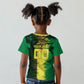 Personalized Senegal Football Lion Kid T shirt Fierce Roaring Lion Soccer Art With Senegal Flag
