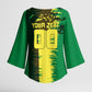 Personalized Senegal Football Lion Kimono Sleeve Blouse Fierce Roaring Lion Soccer Art With Senegal Flag
