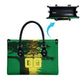 Personalized Senegal Football Lion Leather Bag Fierce Roaring Lion Soccer Art With Senegal Flag