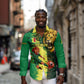 Personalized Senegal Football Lion Long Sleeve Button Shirt Fierce Roaring Lion Soccer Art With Senegal Flag