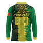 Personalized Senegal Football Lion Long Sleeve Polo Shirt Fierce Roaring Lion Soccer Art With Senegal Flag