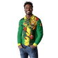 Personalized Senegal Football Lion Long Sleeve Polo Shirt Fierce Roaring Lion Soccer Art With Senegal Flag