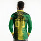 Personalized Senegal Football Lion Long Sleeve Polo Shirt Fierce Roaring Lion Soccer Art With Senegal Flag
