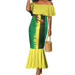 Personalized Senegal Football Lion Mermaid Dress Fierce Roaring Lion Soccer Art With Senegal Flag
