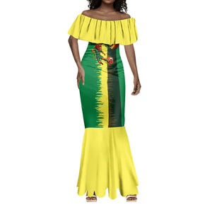 Personalized Senegal Football Lion Mermaid Dress Fierce Roaring Lion Soccer Art With Senegal Flag