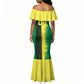 Personalized Senegal Football Lion Mermaid Dress Fierce Roaring Lion Soccer Art With Senegal Flag
