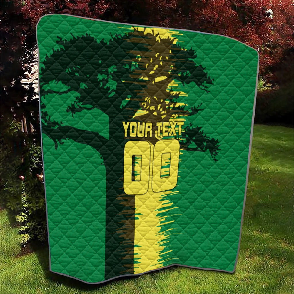 Personalized Senegal Football Lion Quilt Fierce Roaring Lion Soccer Art With Senegal Flag