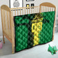 Personalized Senegal Football Lion Quilt Fierce Roaring Lion Soccer Art With Senegal Flag