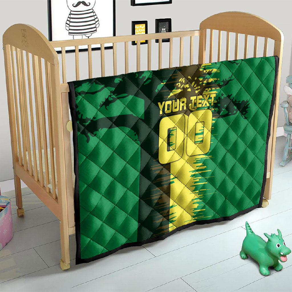 Personalized Senegal Football Lion Quilt Fierce Roaring Lion Soccer Art With Senegal Flag