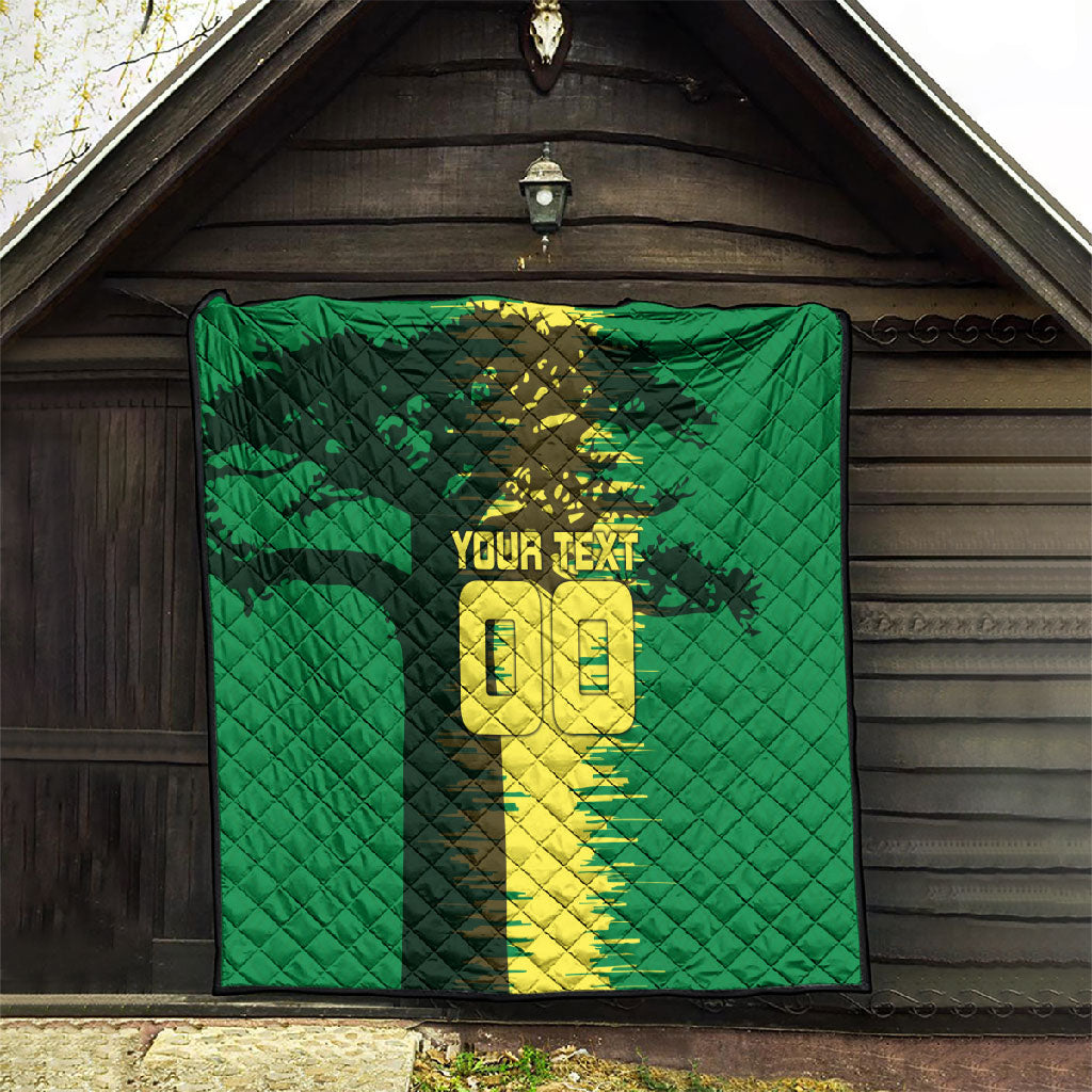 Personalized Senegal Football Lion Quilt Fierce Roaring Lion Soccer Art With Senegal Flag