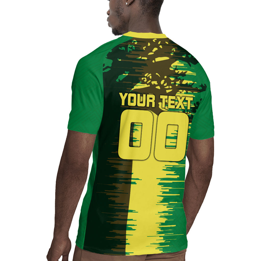 Personalized Senegal Football Lion Rugby Jersey Fierce Roaring Lion Soccer Art With Senegal Flag