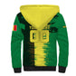 Personalized Senegal Football Lion Sherpa Hoodie Fierce Roaring Lion Soccer Art With Senegal Flag