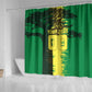 Personalized Senegal Football Lion Shower Curtain Fierce Roaring Lion Soccer Art With Senegal Flag