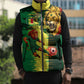 Personalized Senegal Football Lion Sleeveless Puffer Jacket Fierce Roaring Lion Soccer Art With Senegal Flag