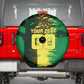 Personalized Senegal Football Lion Spare Tire Cover Fierce Roaring Lion Soccer Art With Senegal Flag